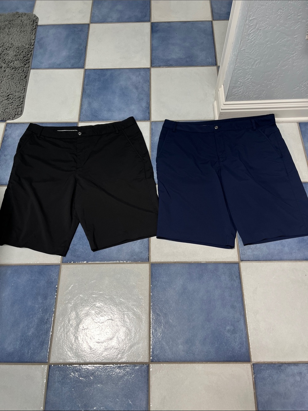 Puma Men's Flat Front Shorts - Black & Navy